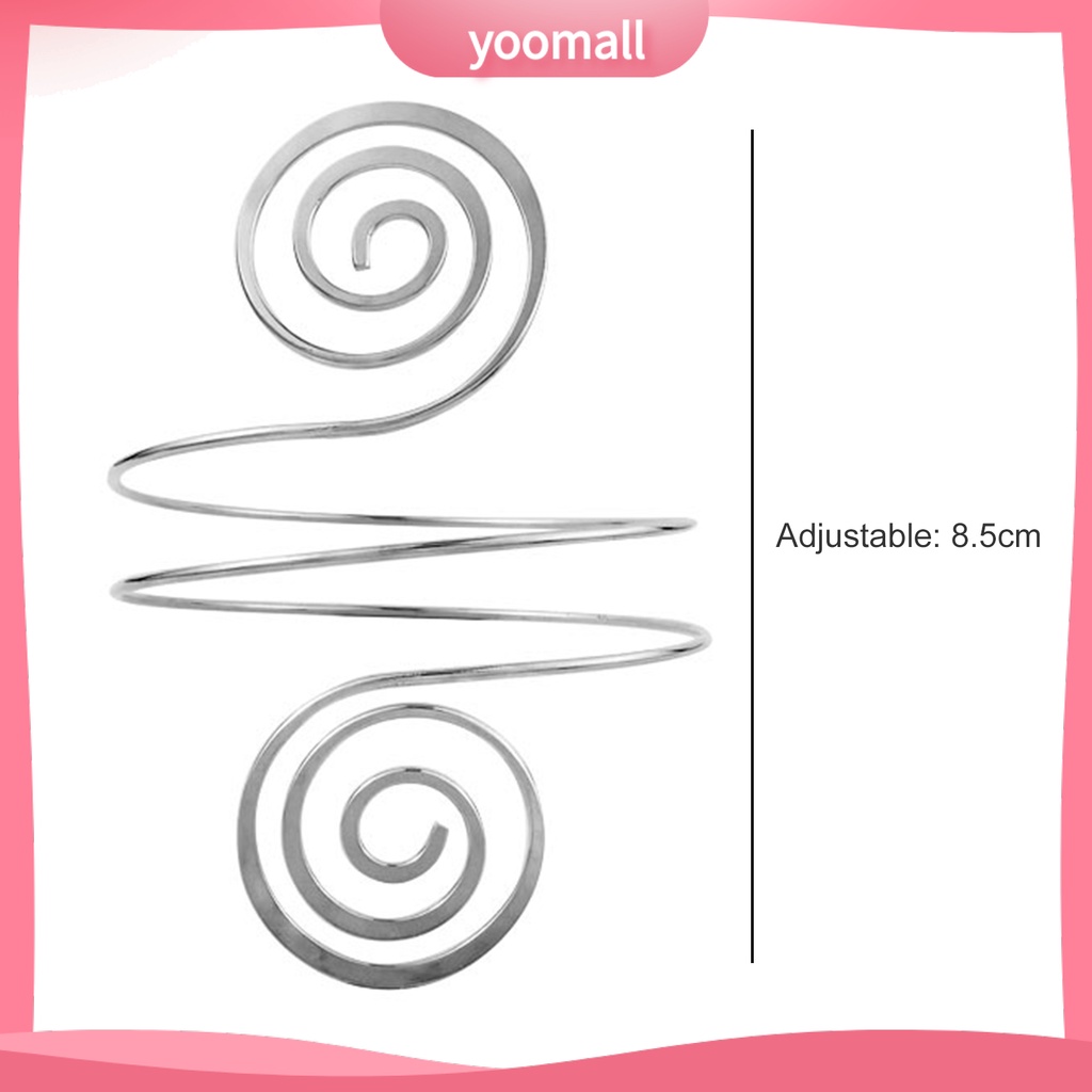 [YM] Vòng Đeo Cánh Tay Nhiều Lớp Họa Tiết Xoắn Ốc Bằng Hợp Kim Trang Sức Thời Trang Punk Có Thể Điều Chỉnh Dành Cho Nữ