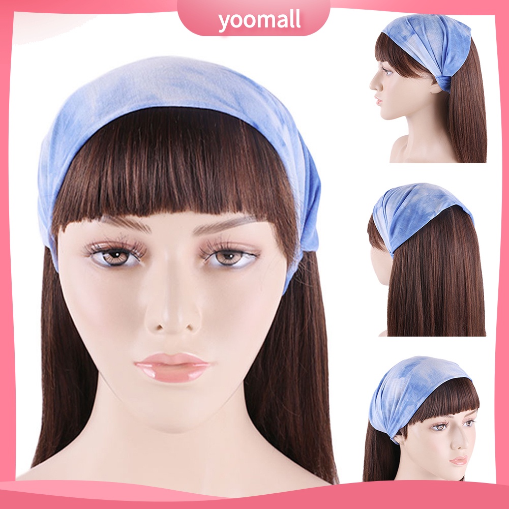 Băng Đô Bản Rộng Co Giãn Nhuộm Màu Phong Cách Boho Cho Nữ