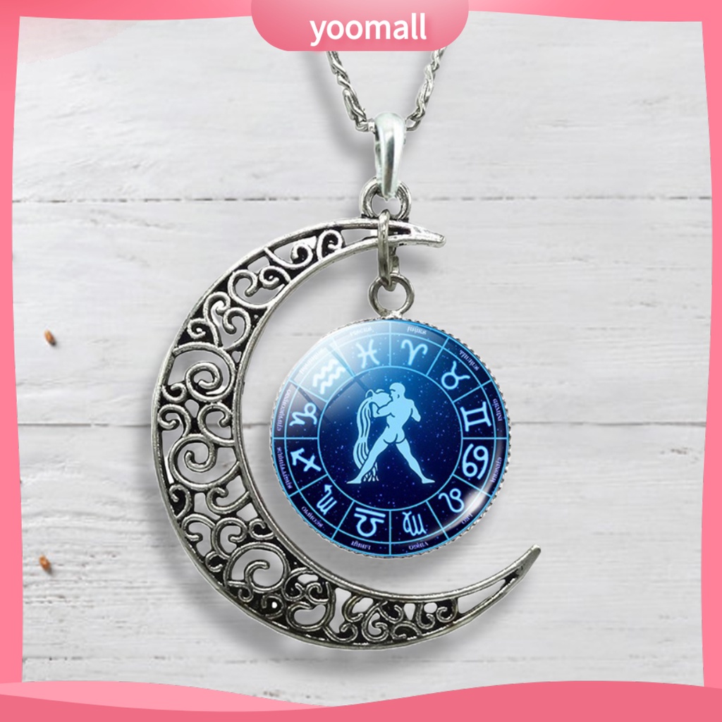 Vòng cổ Mặt Hình 12 Chòm Sao Đính Đá Quý Nhân Tạo Thời Trang Unisex