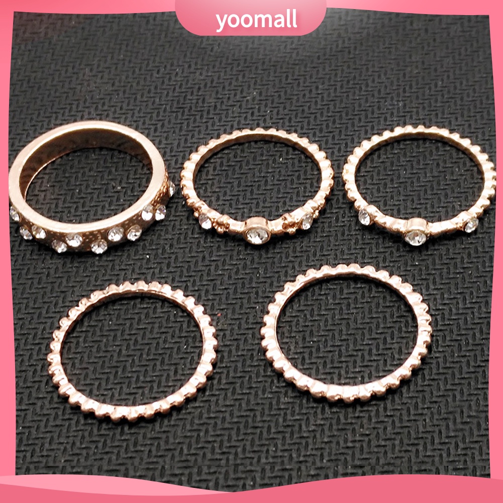 Set 5 Nhẫn Đeo Khớp Ngón Tay Phong Cách Bohemian Cổ Điển Dành Cho Nữ