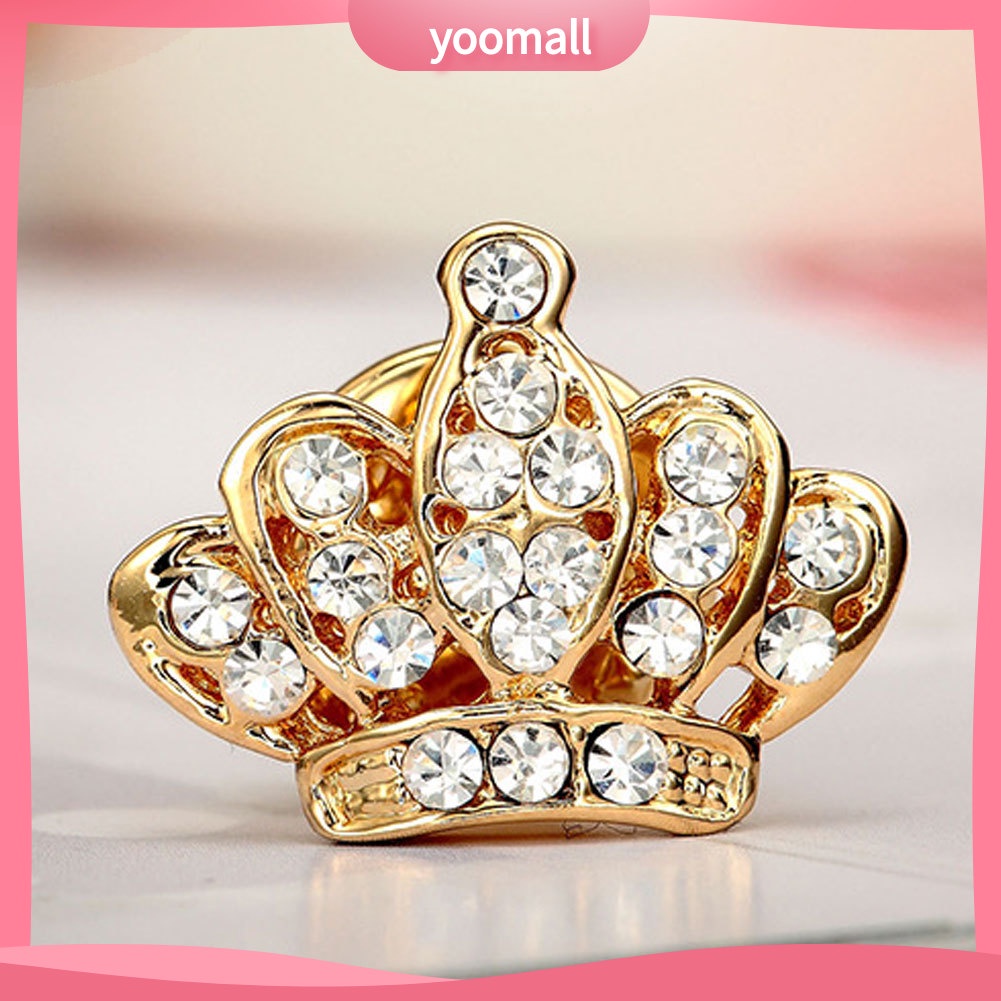 Ghim Cài Áo Hình Vương Miện Đính Đá Thời Trang Cho Nữ