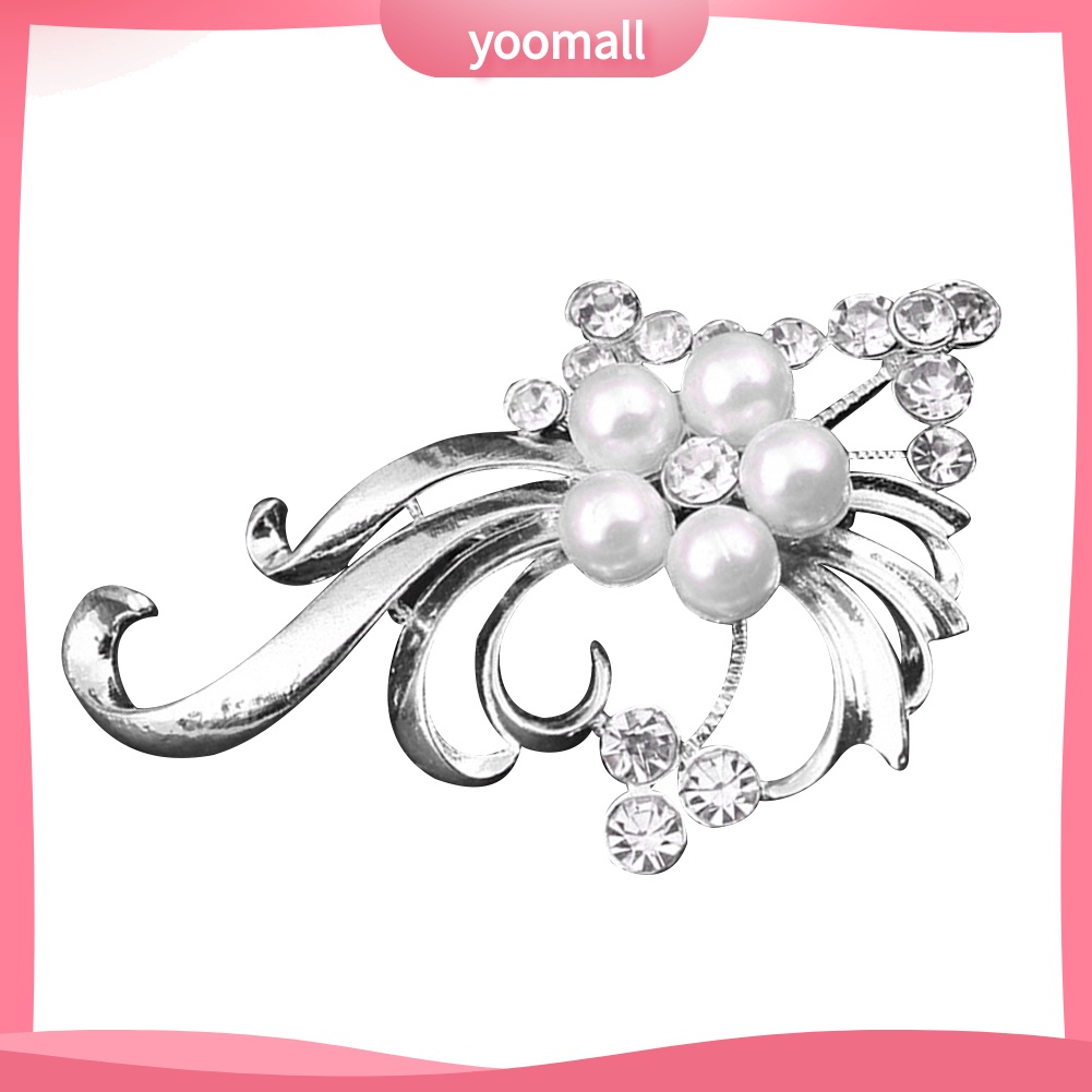 Ghim Cài Áo Hình Con Công Đính Đá Và Ngọc Trai Nhân Tạo Thời Trang