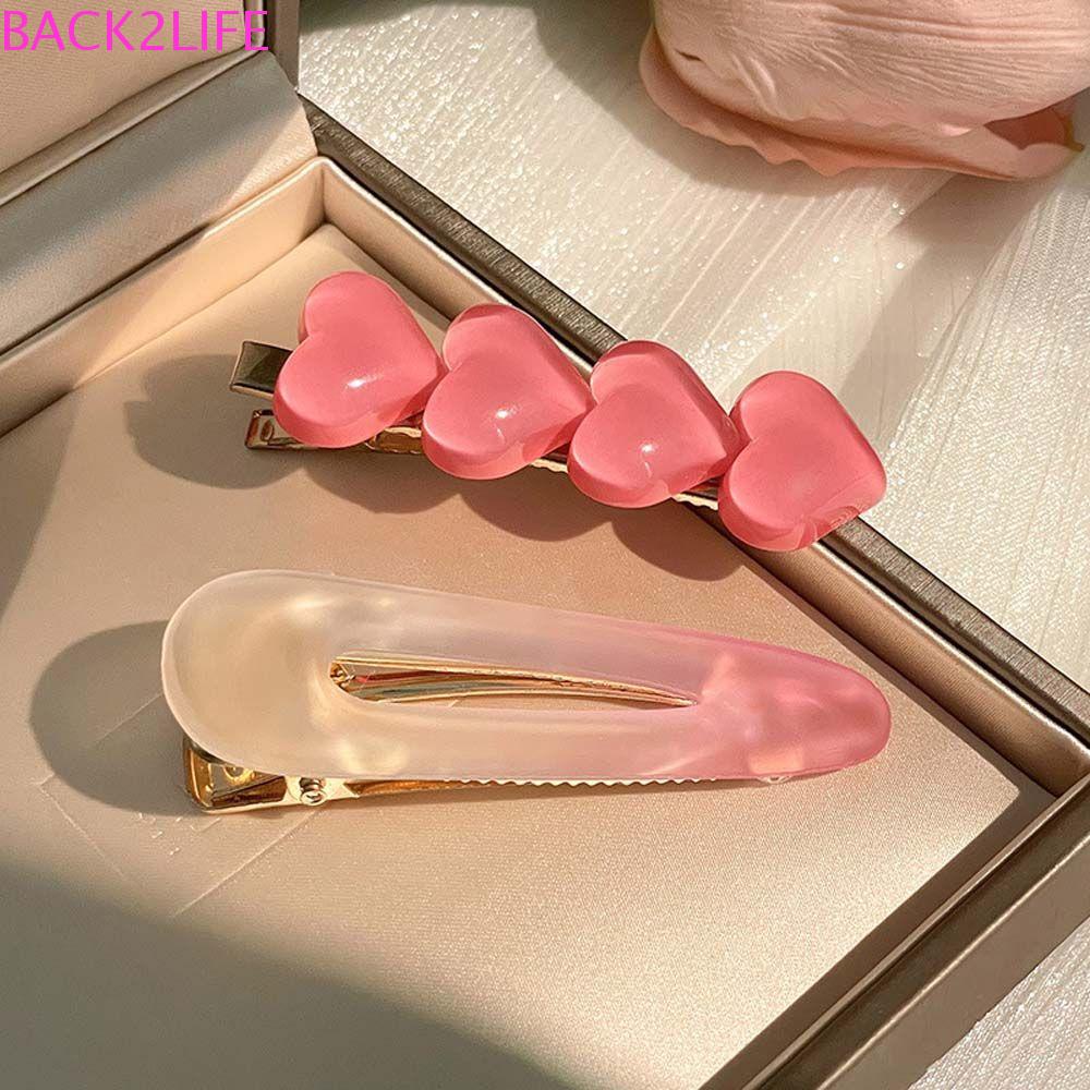Women's Hair Clip Pink Fashion Snap Hair Holder Girls Gift Hair Accessories Headdress Korean Style Barrette