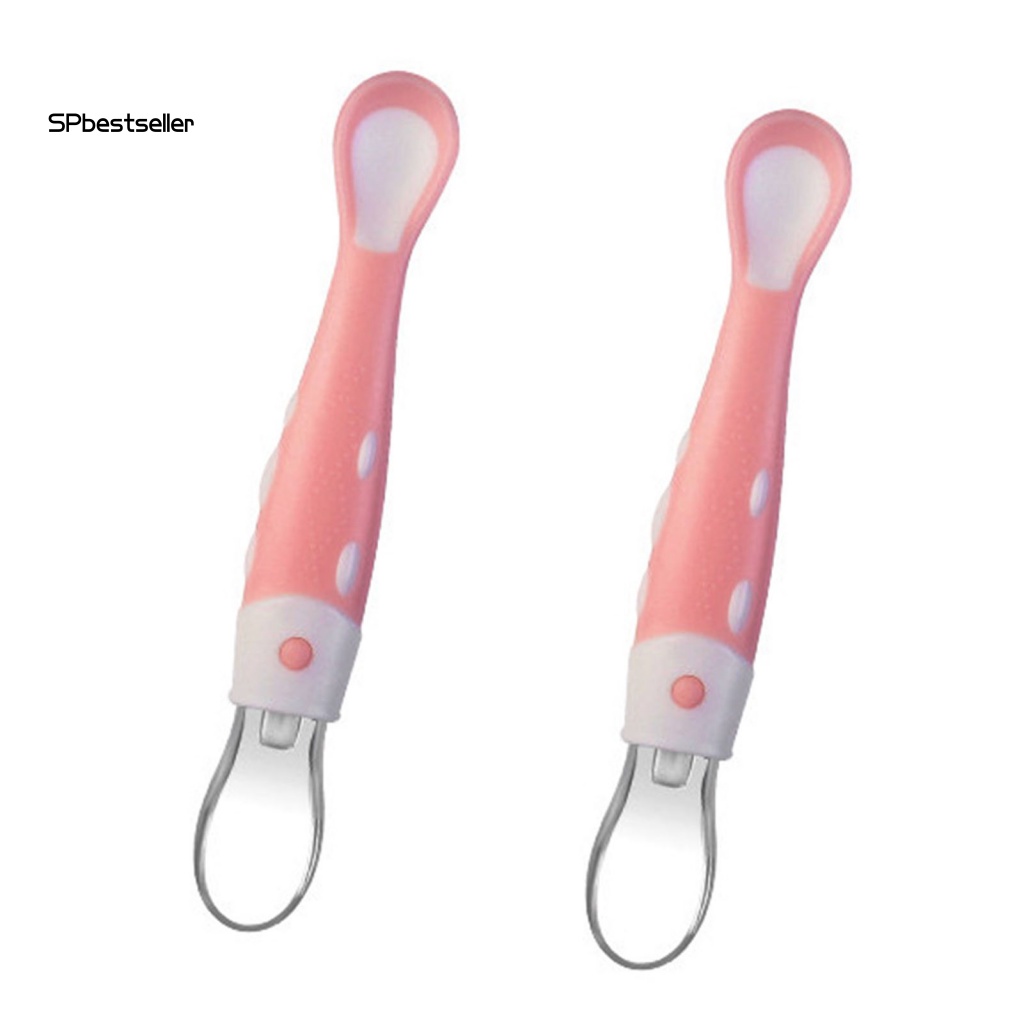 1 Bộ Muỗng Silicone Cho Bé Tập Ăn Thiết Kế Nhỏ Gọn Linh Hoạt