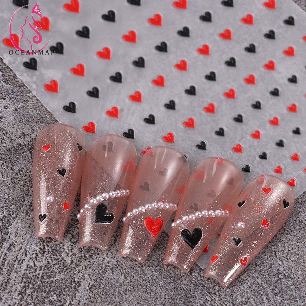 OCEANMAP Miếng Dán Trang Trí Móng Tay Tự Dính Màu Sắc Macaron Phong Cách Nhật Bản Dành Cho Nữ