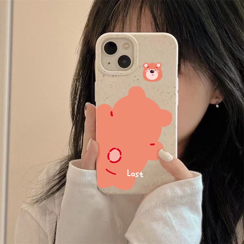 Ốp Điện Thoại Mềm Chống Sốc In Hình Gấu Và Dâu Tây Cho Iphone 8p ins14promax 1311 7iPhone12 Mbps