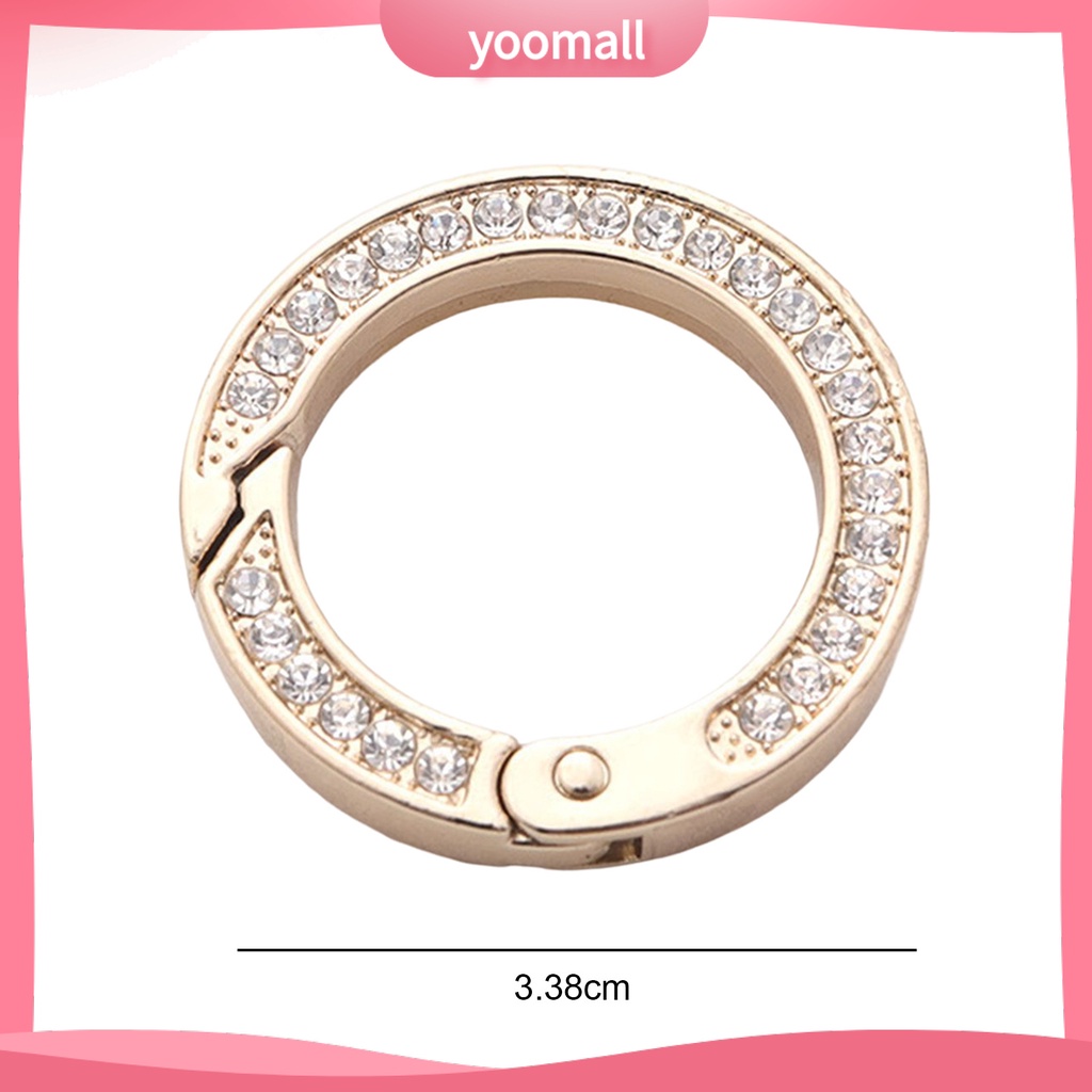 Móc Khóa Dạng Lò Xo Nén Bằng Hợp Kim Kẽm Hai Mặt Đính Đá Đa Năng