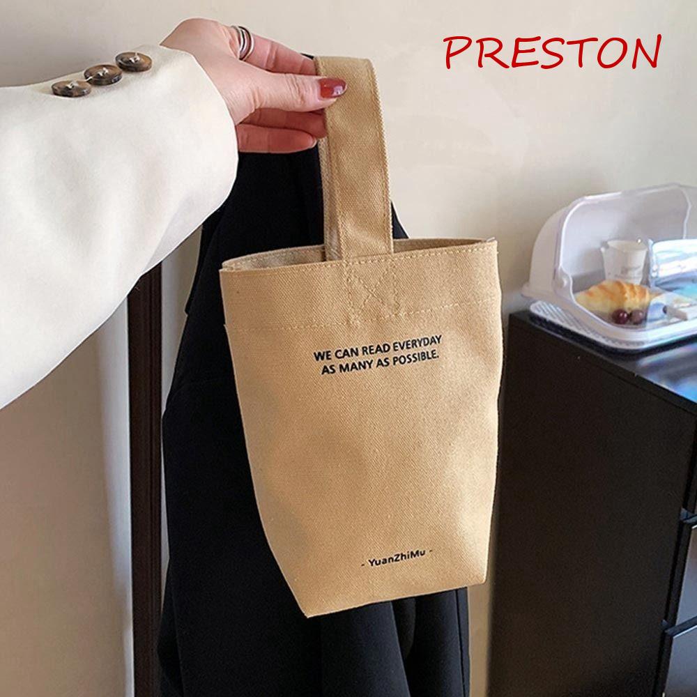 PRESTON Túi Vải Canvas Đựng Bình Nước Đeo Cổ Tay Thiết Kế Đơn Giản Cho Nữ