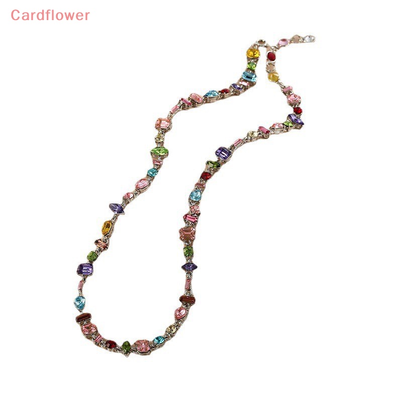 < Cardflower > Vòng cổ Thời Trang Nữ Mặt Đá Zircon Pha Lê Ngọt Ngào Đơn Giản Cá Tính Mới