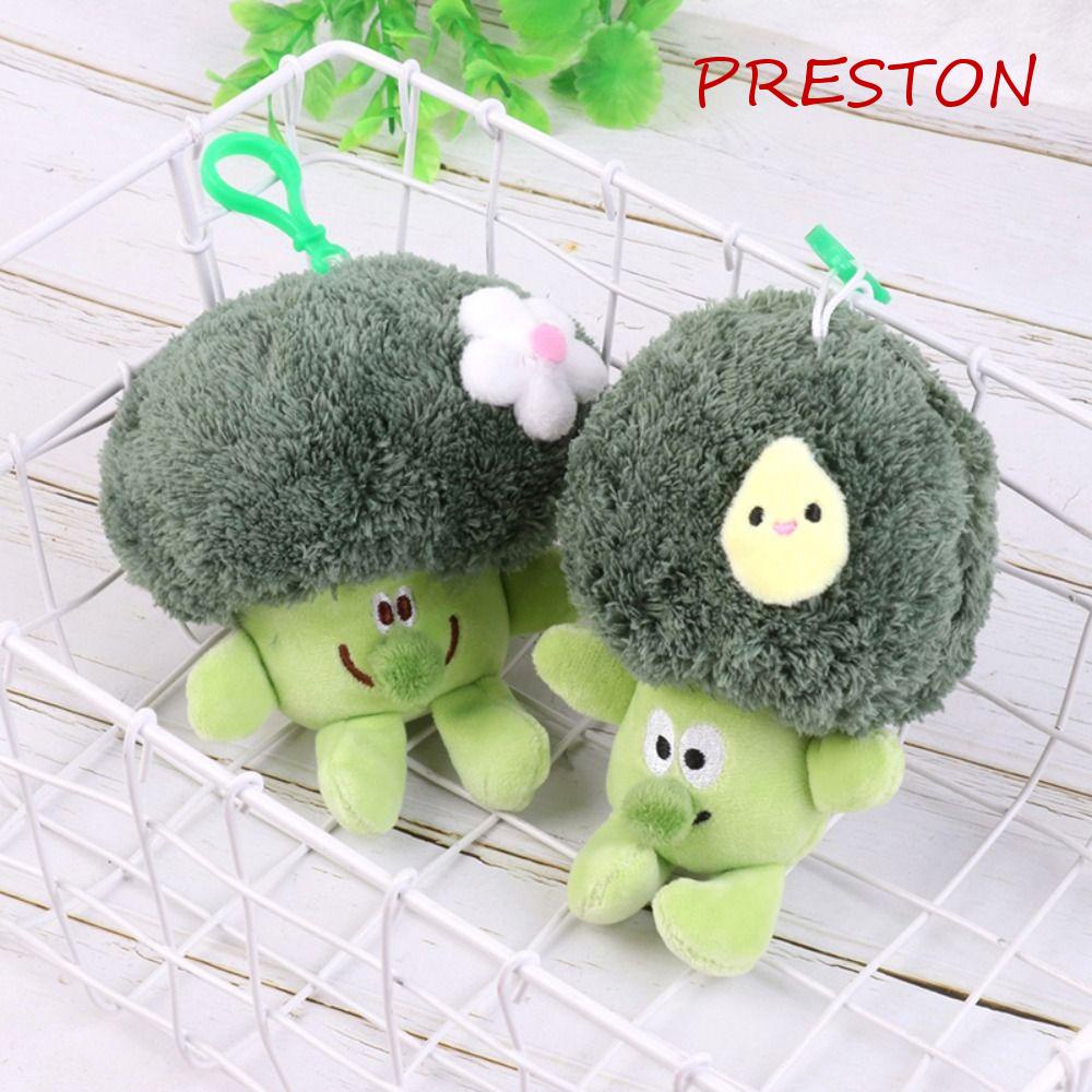 PRESTON Móc Chìa Khóa Hình Rau Củ Nhồi Bông Broccoli Dễ Thương