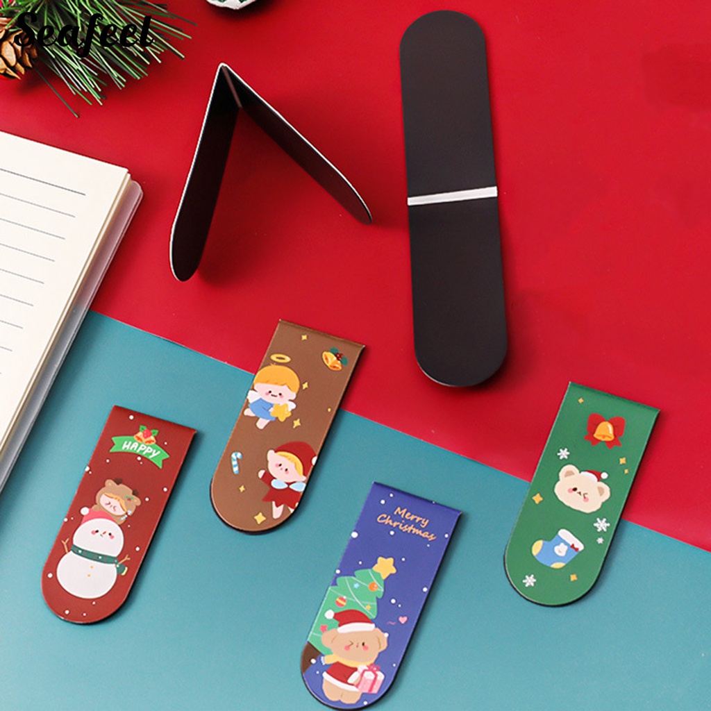 Set 2 Phụ Kiện Trang Trí Giáng Sinh Bằng Giấy Hai Mặt Họa Tiết Hoạt Hình Sáng Tạo