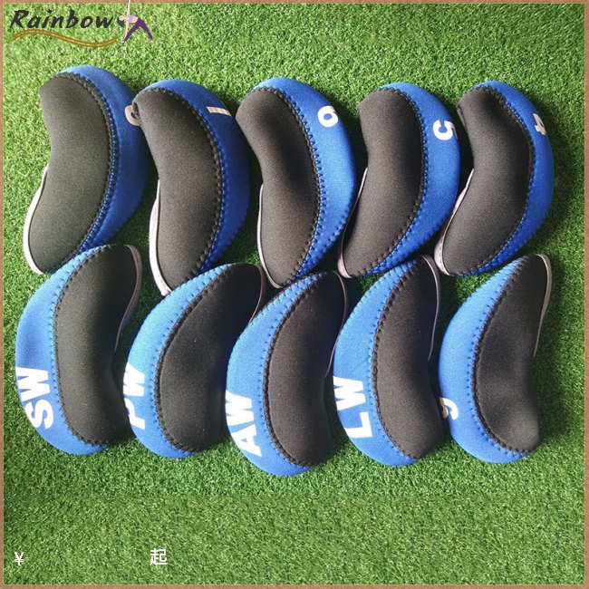 Set 10 Vỏ Bọc Bảo Vệ Đầu Gậy Đánh Golf Bằng Vải Tiện Dụng