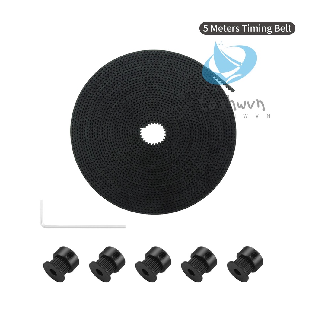 Dây Đai Hẹn Giờ GT2 Rộng 6mm Dài 5M Với 5 Bánh Răng GT2 20 5mm Cho Máy In 3D