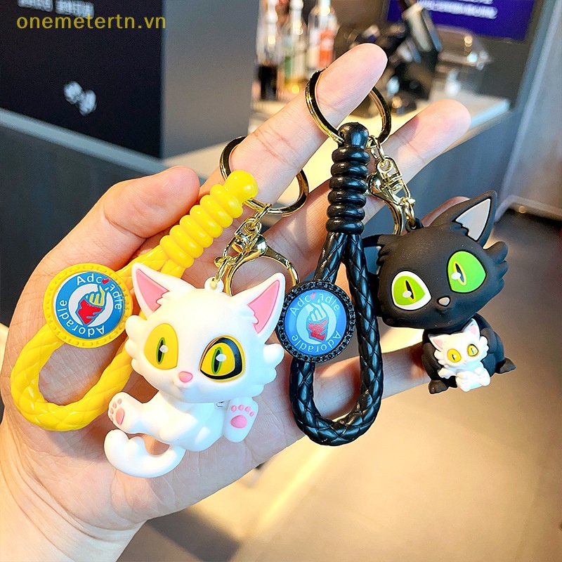 Móc Khóa Hình Búp Bê Mèo Anime Bằng Kim Loại Dễ Thương