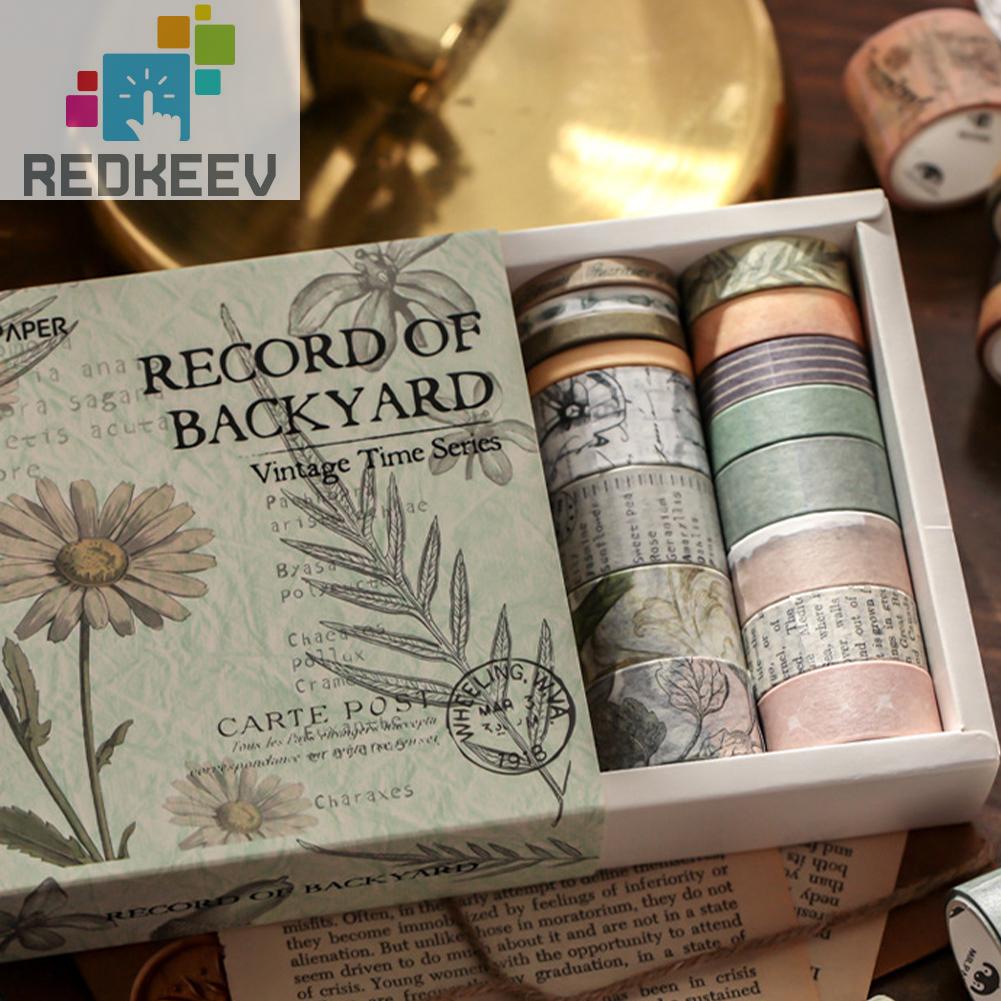 Bộ Băng Keo Dán Trang Trí Thủ Công Kiểu Vintage Dễ Thương