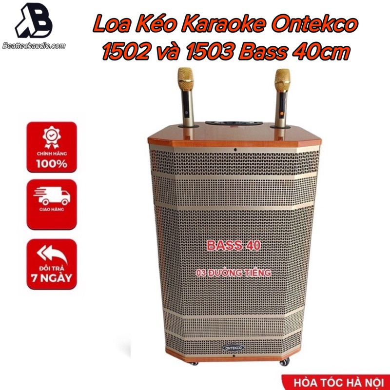 [Mã 159ELHA80K giảm 8% đơn 400KLoa kéo bluetooth ONTEKCO 1502 Và 1503pro - Bass 40CM 3 đường tiếng kèm 2 micro không dây