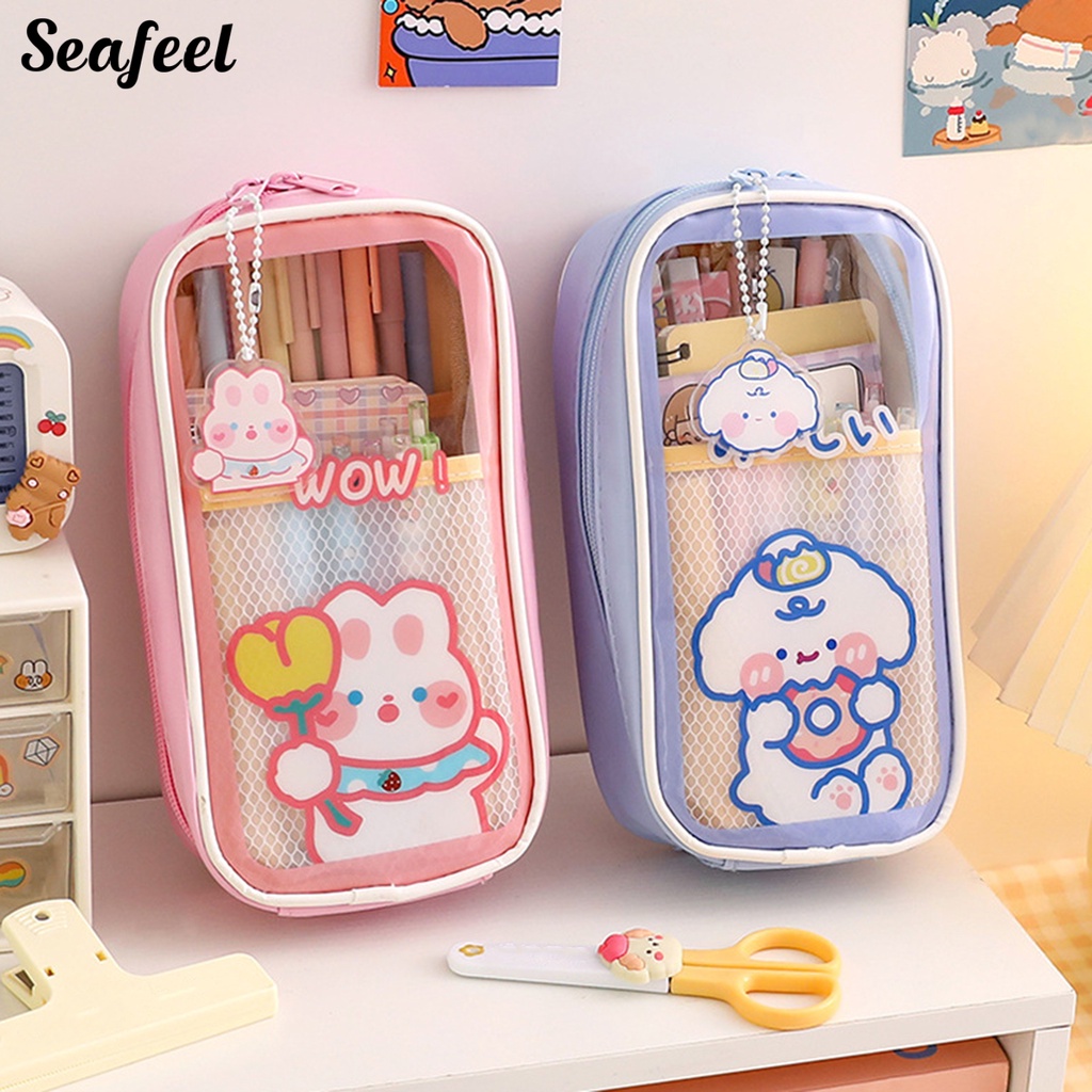 Bóp Viết Trong Suốt In Họa Tiết Hoạt Hình Dễ Thương