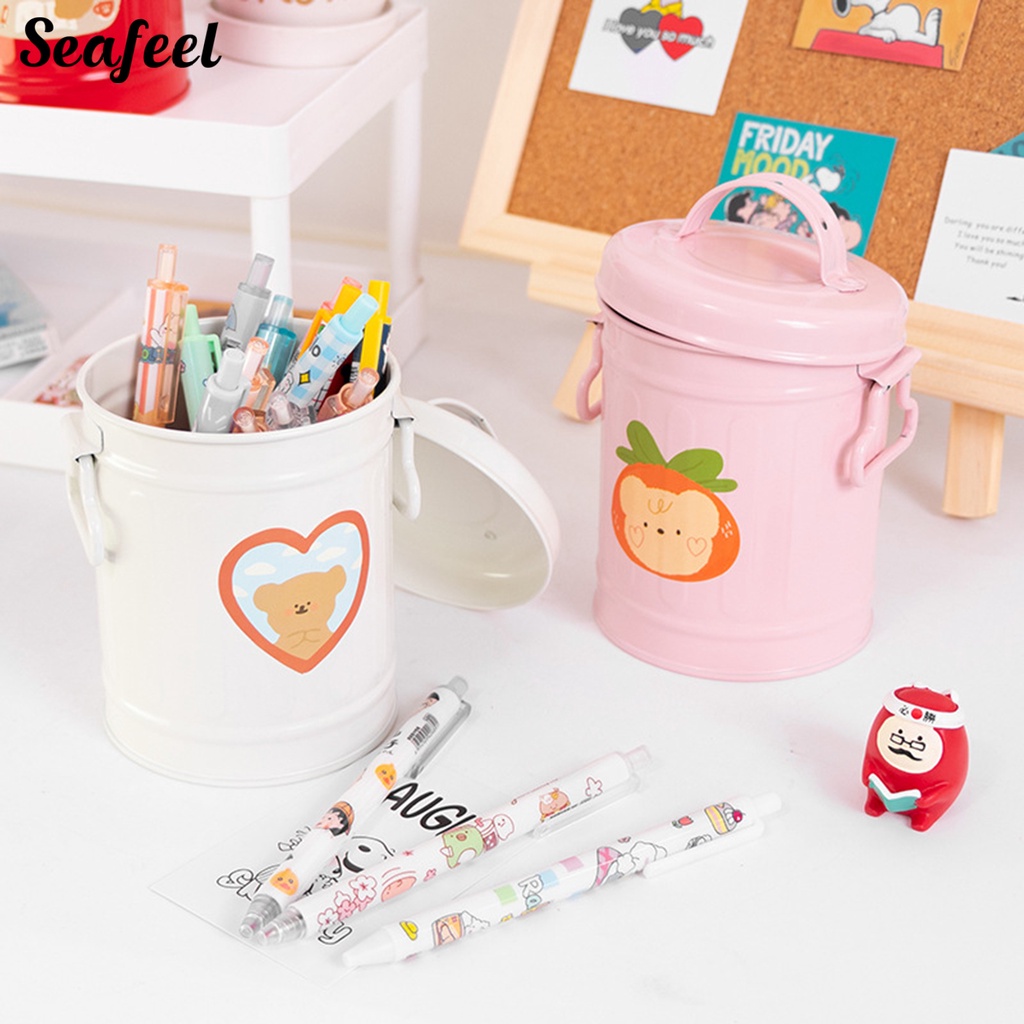 Giá Đỡ Cọ Trang Điểm Bằng Sắt Sức Chứa Lớn Dễ Thương Cho Học Sinh