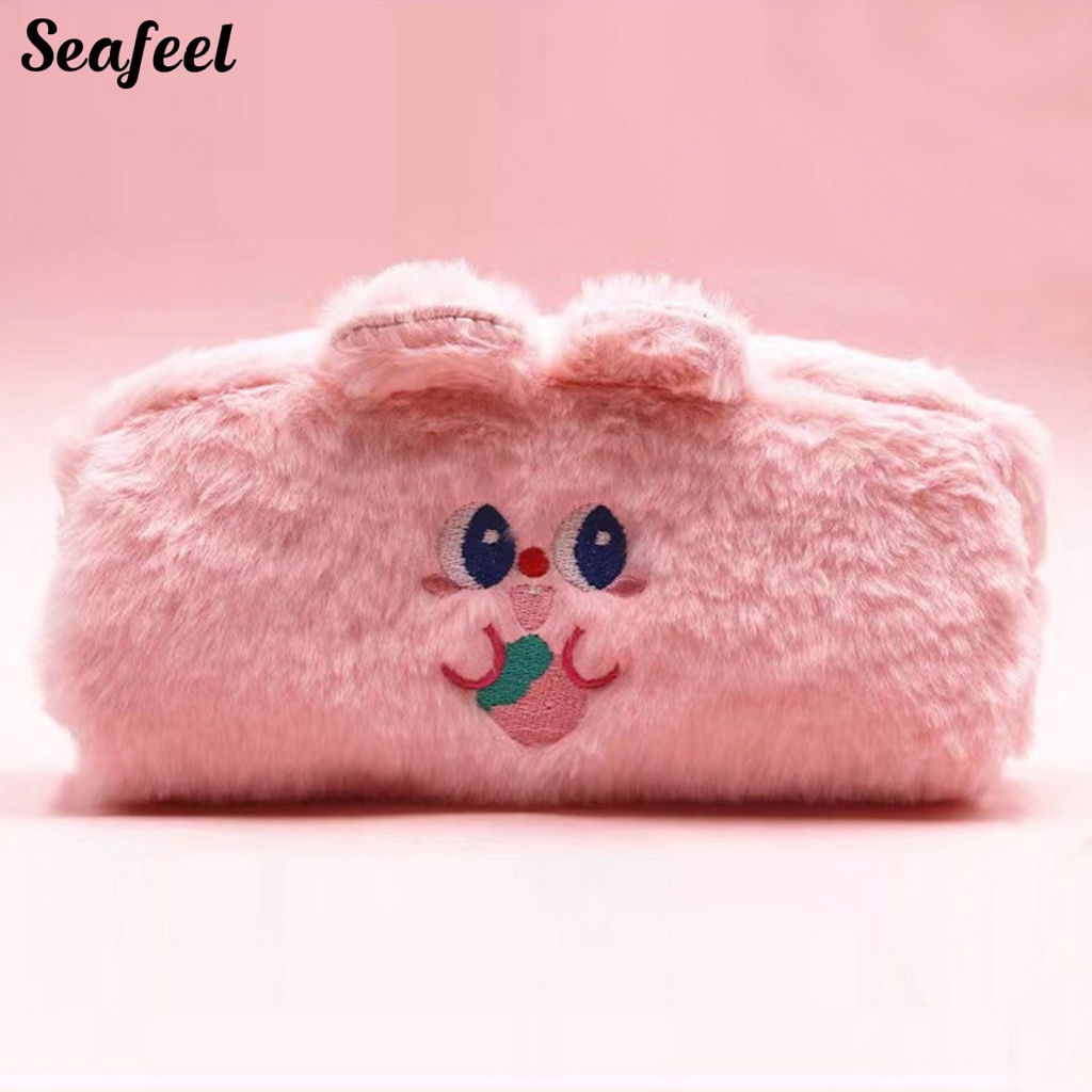 Túi Đựng Bút Bằng Vải Bông Sức Chứa Lớn Thiết Kế Hoạt Hình Dễ Thương Thoải Mái Có Khóa Kéo Cho Học Sinh