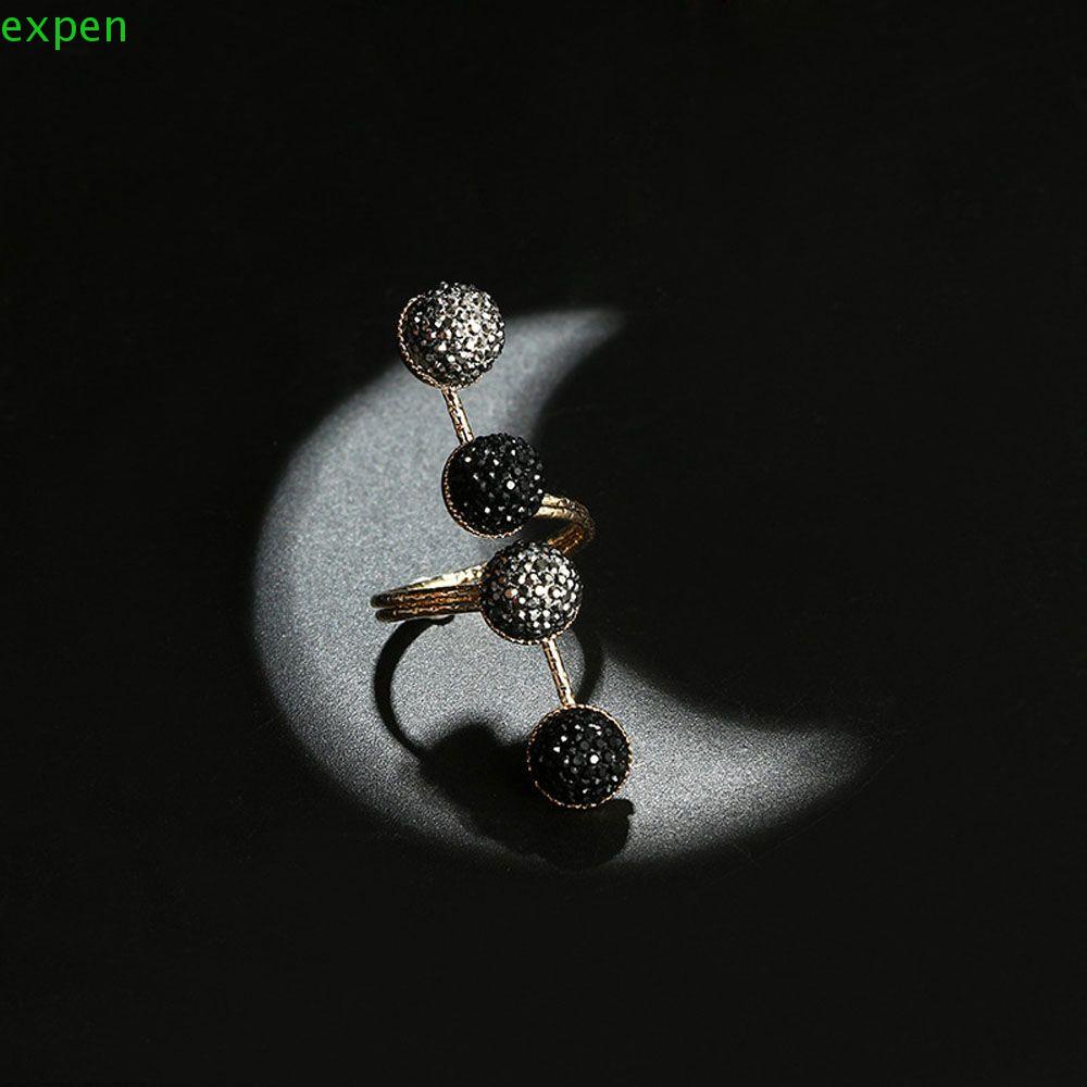 Nhẫn Hở Đeo Hàng Ngày Màu Đen Đơn Giản Cá Tính