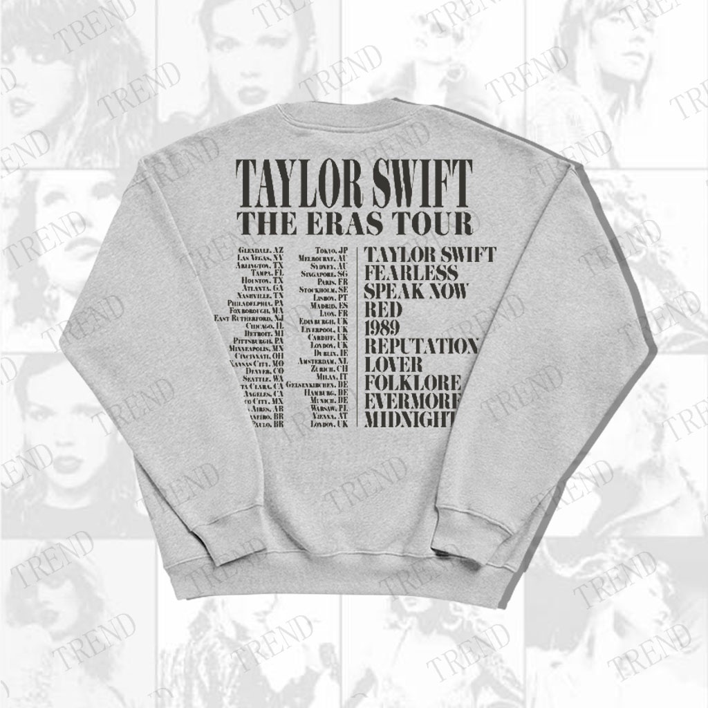 Áo Sweater Tay Dài Dáng Rộng In Poster Hình Taylor Swift Phong Cách Harajuku Đường Phố