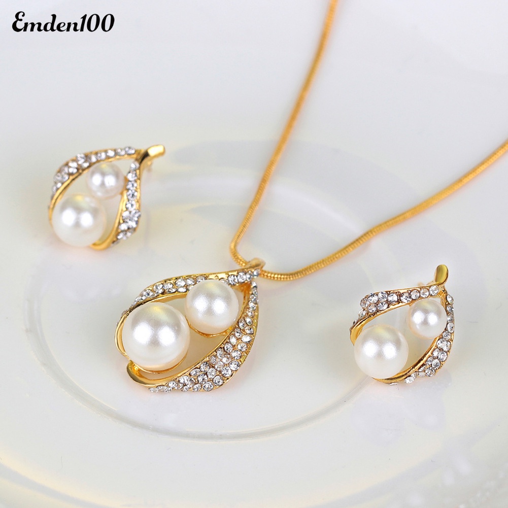 Bộ Trang Sức Đính Ngọc Trai Sang Trọng Cho Cô Dâu