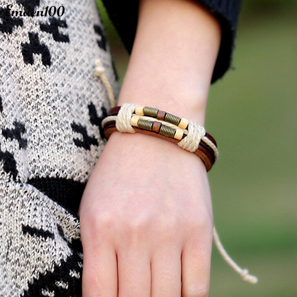 Vòng Tay Giả Da Nhiều Lớp Phong Cách Punk Thời Trang Cho Nam Và Nữ