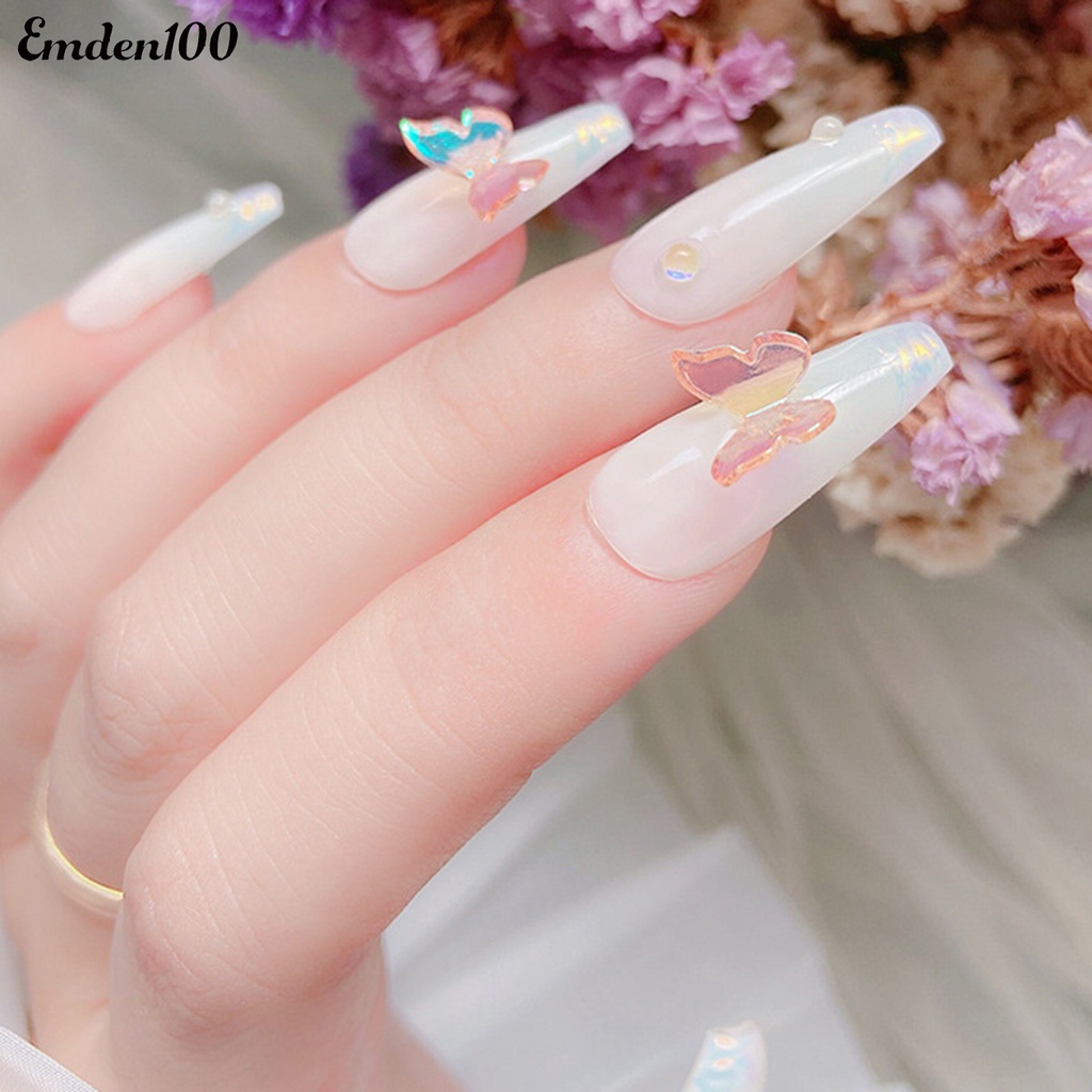 Set 30 Phụ Kiện Trang Trí Móng Tay Hình Bướm 3D Nhiều Màu Sắc