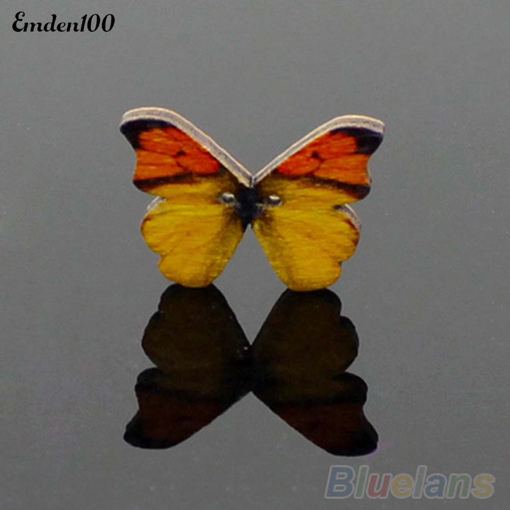 Set 50 Nút Gỗ 2 Lỗ Hình Bướm Nhiều Màu Sắc