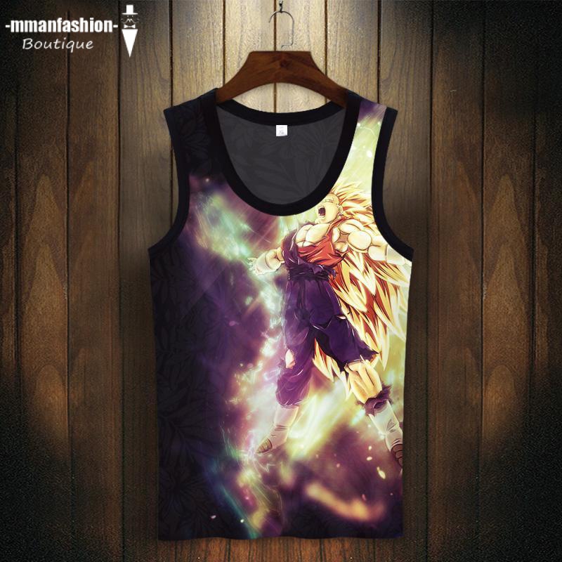 Áo Thun Sát Nách Mỏng In Họa Tiết Hoạt Hình Dragon Ball Phong Cách Trung Hoa