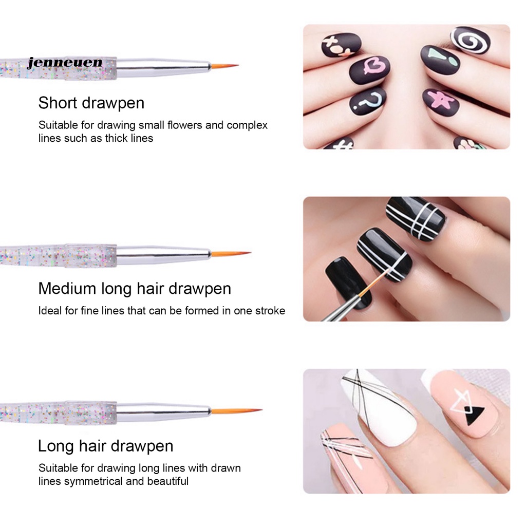 Set 3 Cọ Vẽ Trang Trí Móng Nghệ Thuật Di Động Tiện Dụng