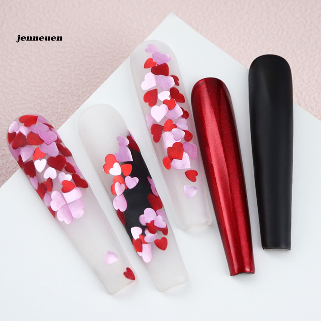 1 Hộp 6 Ngăn Đựng Hạt Sequin Hình Trái Tim Trang Trí Móng Tay Nghệ Thuật