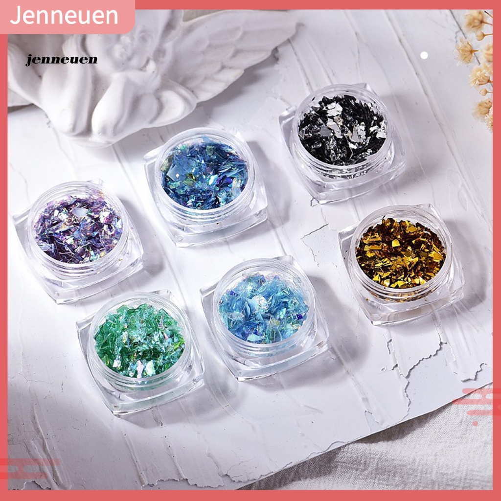 1 Hộp Hạt Kim Sa Lấp Lánh 6 Kiểu Trang Trí Móng Tay Nghệ Thuật