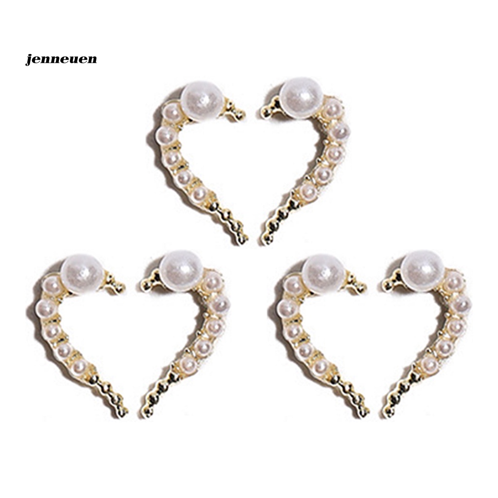 Bộ 6 Hạt Pha Lê AB Trong Suốt Đế Phẳng Trang Trí Móng Tay 3D DIY