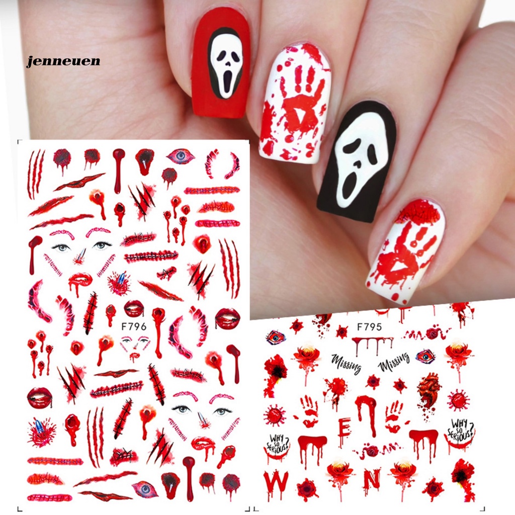 Bộ 2 Miếng Dán Móng Tay Siêu Mỏng Kinh Dị DIY