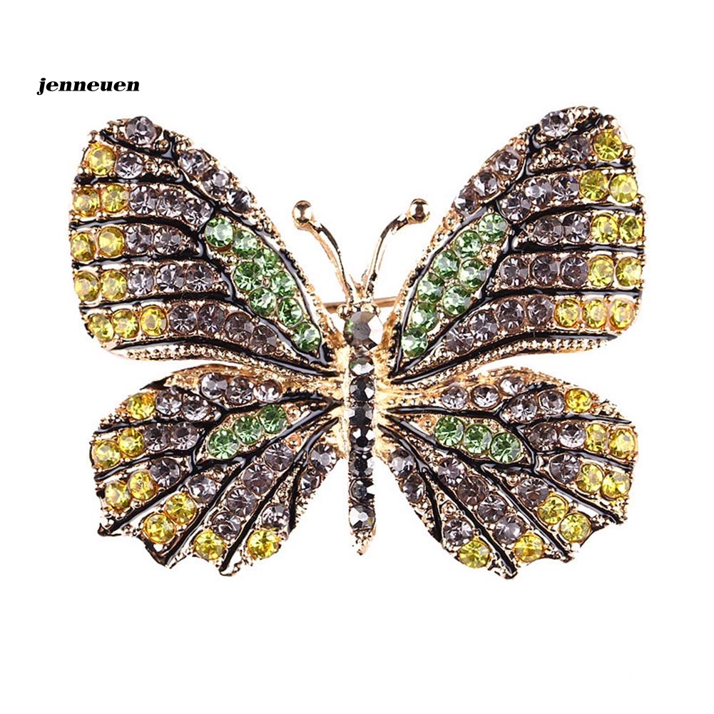 Ghim Cài Áo Hình Bướm Đính Đá Nhiều Màu Sắc Cho Nữ