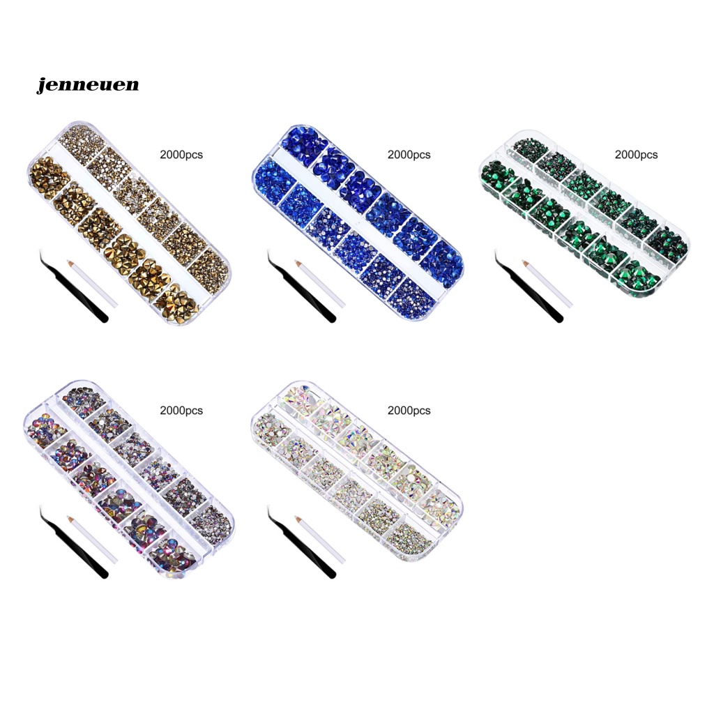 1 Bộ Móng Tay Giả JEN JEN Đính Đá Pha Lê Trang Trí Nghệ Thuật Cho Nữ