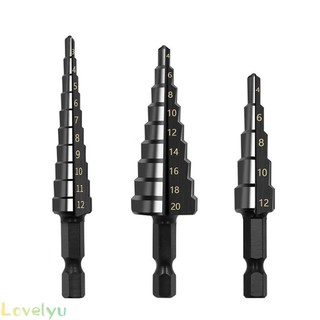 ⭐LOVE⭐ Step Drill Bit 3pcs Black Multiple Sizes Workshop Equipment Power Tools
