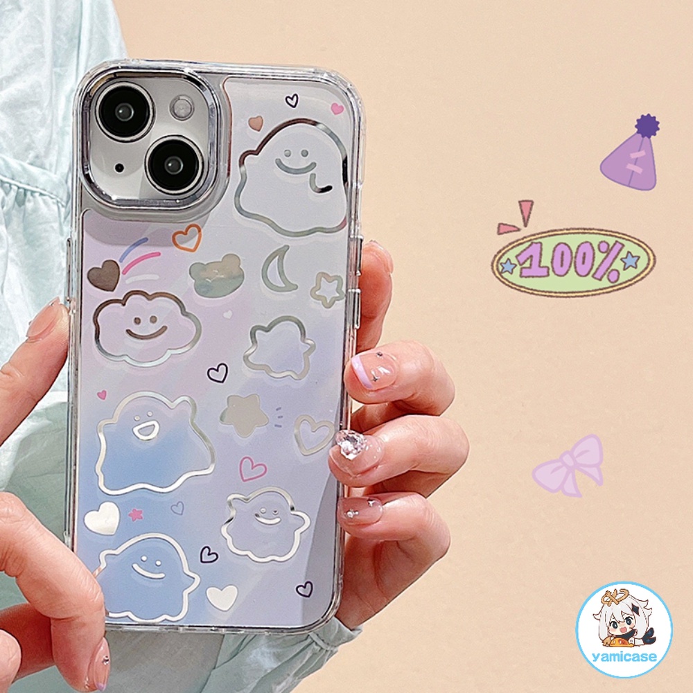Ốp Điện Thoại TPU Tráng Gương Họa Tiết Đám Mây Cho Iphone 14 Pro Max 13 12 11 Pro Max