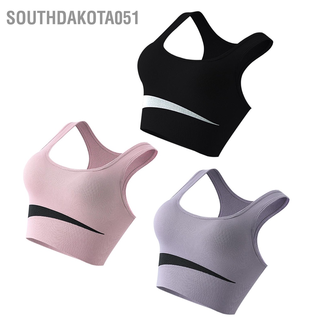 Southdakota051 Áo Ngực Thể Thao Nylon Thoáng Khí Thân Thiện Với Làn Da Hình Chữ U Vòng Tự Do Chạy Bộ Cho Nữ