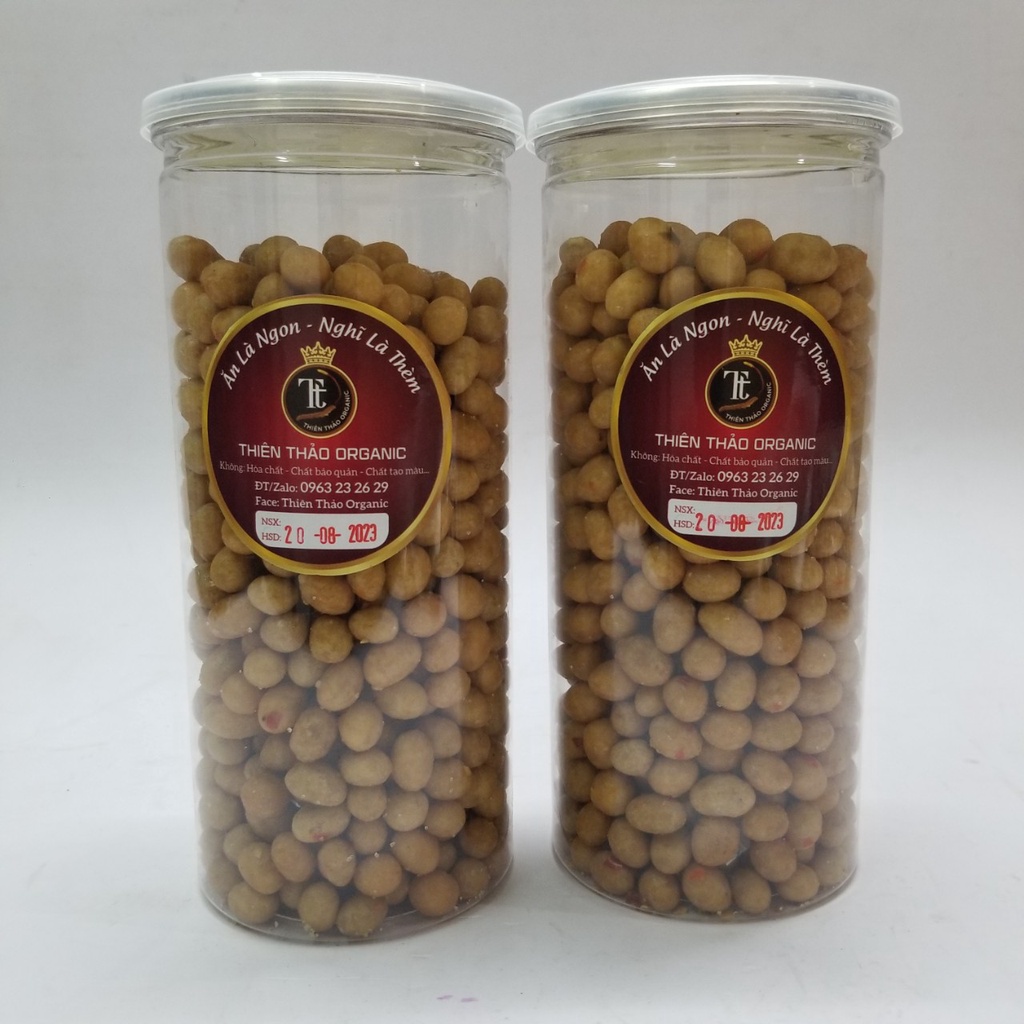Đậu Phộng Da Cá Tỏi Ớt 500gr GIòn Ngon béo Bùi Thơm  Ăn Vặt Thiên Thảo Organic