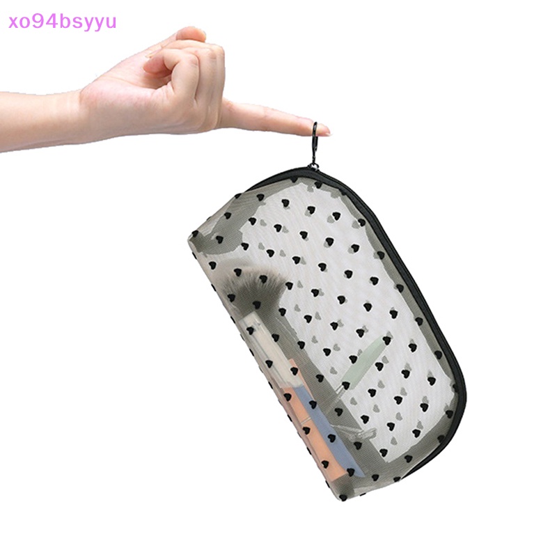 Túi Lưới Đựng Mỹ Phẩm Xo94Bsyu Màu Đen Có Khóa Kéo Tiện Dụng