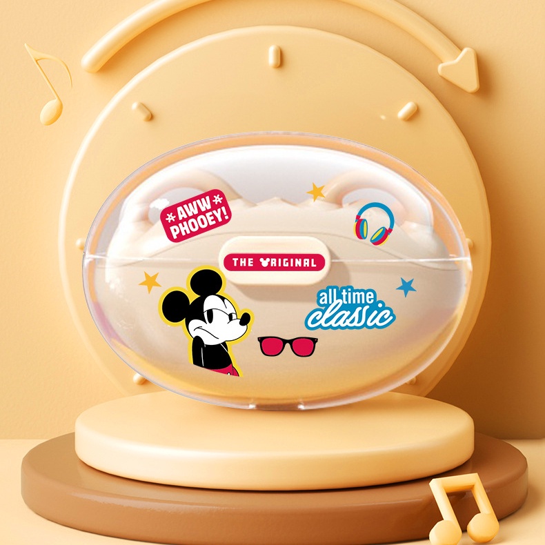 Tai Nghe Không Dây Bluetooth 5.3 XD06 Dạng Kẹp Trong Suốt Hình Disney Dễ Thương Giảm Tiếng Ồn Hình Gấu Dâu Tây Gấu Lotso Mickey Minnie Stitch Thiên Thần Pin