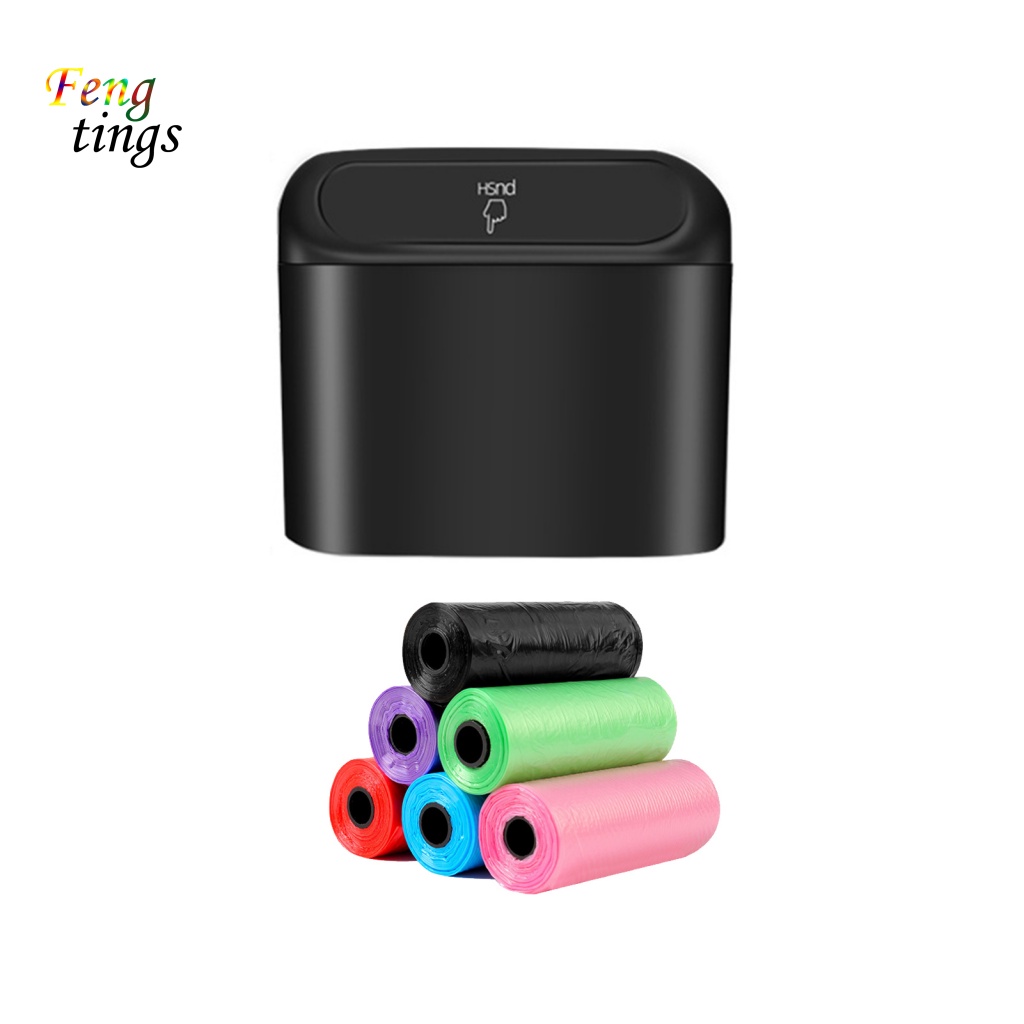 Thùng Rác Nắp Lật Màu Đen Dạng Kẹp Tháo Rời Được Đa Năng Dành Cho Xe Hơi