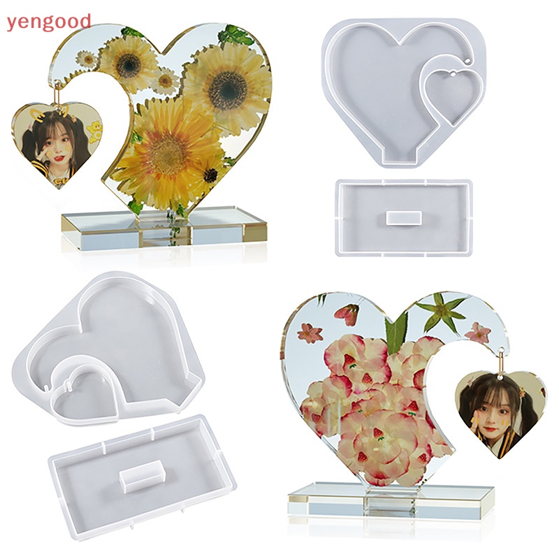Khuôn Silicone Hình Trái Tim Làm Khung Ảnh Lớn DIY Epoxy Resin