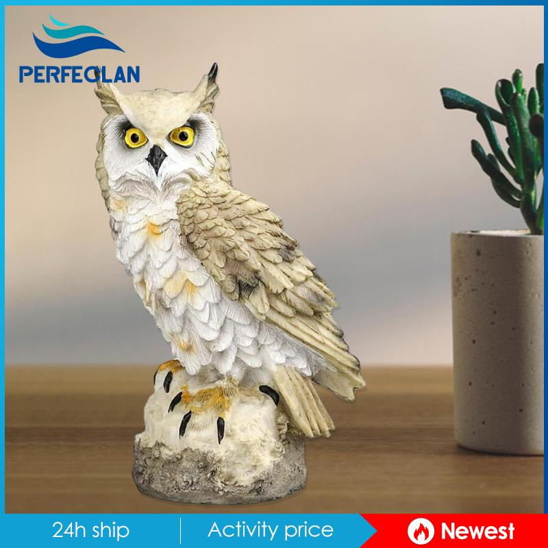 Mô Hình Con Cú Bằng Nhựa Resin Bền Sống Động Trang Trí Sân Vườn