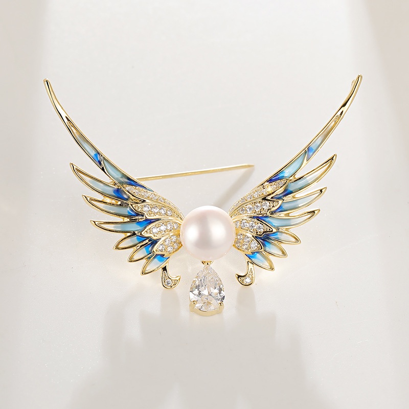 Ghim Cài Áo Hình Giọt Nước Đính Ngọc Trai Tự Nhiên Cao Cấp