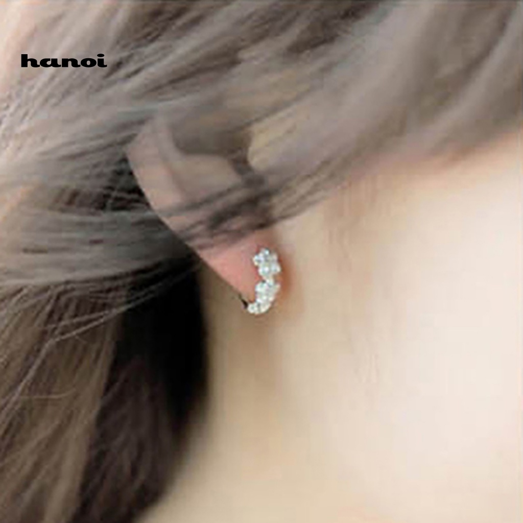 Khuyên Đeo Vành Tai Bằng Đồng Hình Hoa Trà Quyến Rũ Thời Trang Cho Nữ