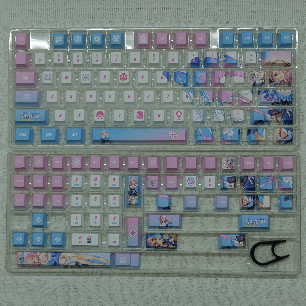 March 7th Keycaps Cherry Profile Honkai Star Rail Anime PBT Dye Sub Bàn Phím Cơ Keycap