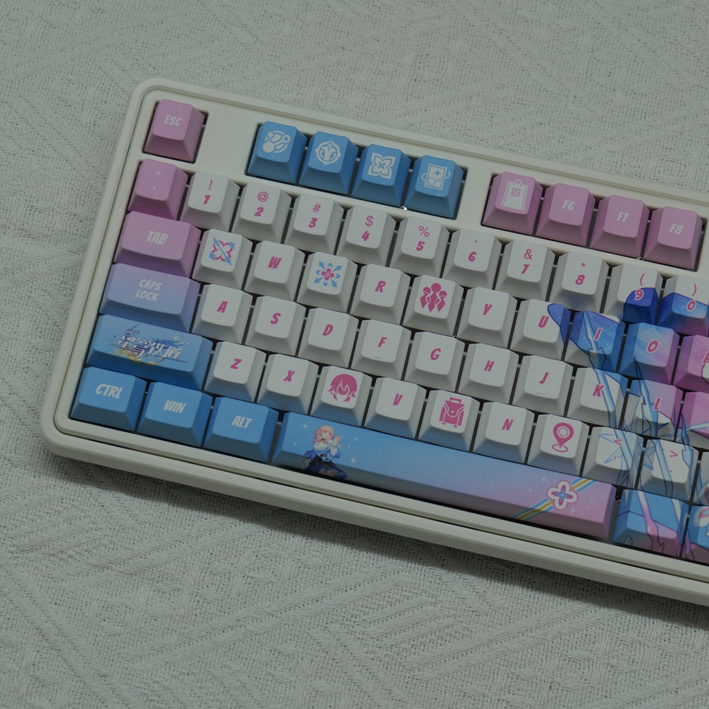 March 7th Keycaps Cherry Profile Honkai Star Rail Anime PBT Dye Sub Bàn Phím Cơ Keycap